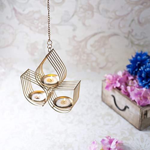 Webelkart Tree Beautiful Wall Hanging Gold Tealight Candle Holder (Pack of 1) Metal Wall Sconce with Tealight Candles for Diwali Lighting Home Decoration
