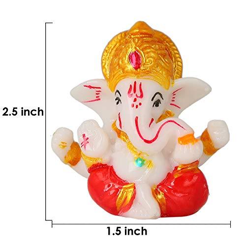 JaipurCrafts Polyresin Ganesha Car Dashboard Idol, 2.50 Inch, Multicolour, 1 Piece