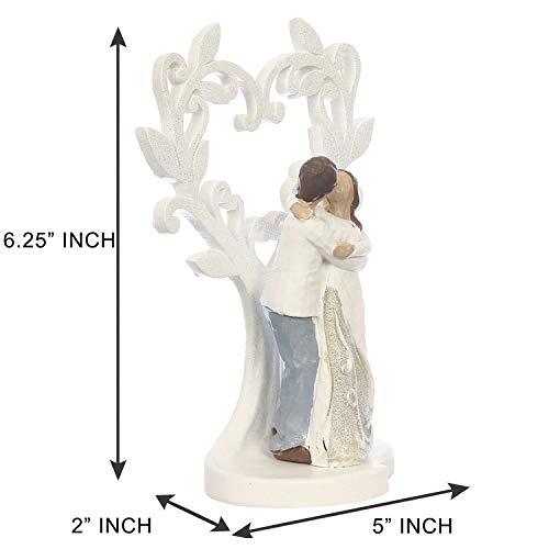 Webelkart Ceramic Romantic Valentine Love Couple Sitting Statue Showpiece, 16cm, White, 1 Piece