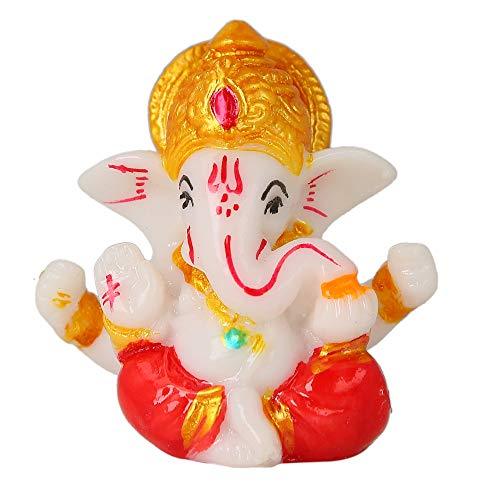 JaipurCrafts Polyresin Ganesha Car Dashboard Idol, 2.50 Inch, Multicolour, 1 Piece