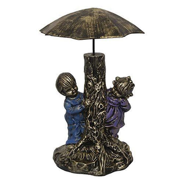 Webelkart Resin Designer Cute Baby Valentine Love Couple Statue, 8 Inches, Purple, Gold, 1 Piece