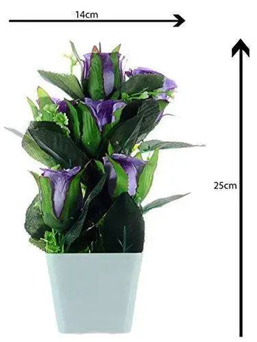 JaipurCrafts Artificial Season Flower Bunch with Pot for Interior Decoration in Home (Multicolor, 35 X 20 X 20 cm)