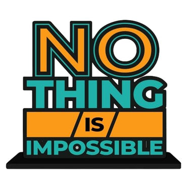 JaipurCrafts Wooden Nothing is Impossible Motivational Quotes Table Decoration for Office Desk | Home Decor Item | Living Room | Modern Art Wood Showpiece Gift Items