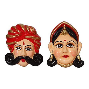 JaipurCrafts Premium Handmade Royal Rajasthani Desi Couple Designer Fridge Magnet- 3 Inch (Multi Color) Pack of 2