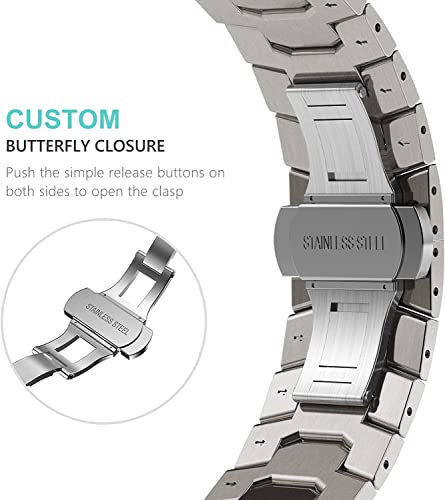 Zitel Metal Bands for Apple Watch Straps Ultra 2 / Ultra 49mm 46mm 45mm 44mm, Series 10 9 8 7 6 5 4 3 2 1 SE - Titanium