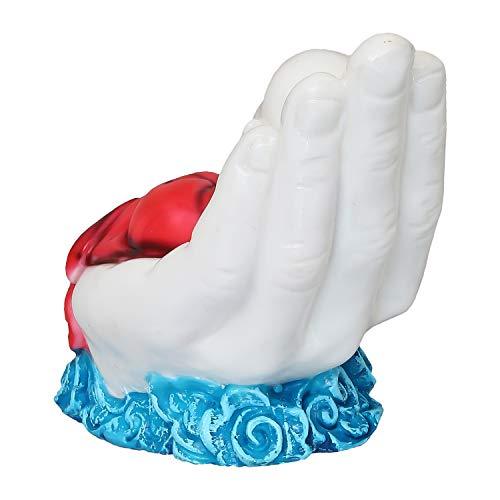 Webelkart Premium Cute Child Monk Sleeping on Palm Showpiece - 12 cm (Polyresin, Multi)- for Home Decor| Office Decor| Valentines Day Gifts | Diwali Decor| Vaastu Decor| Fengshui
