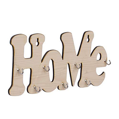 JaipurCrafts"Home" Designer Wooden Key Holder (30.48 cm x 13 cm x 0.4 cm, Beige)- 7 Hooks