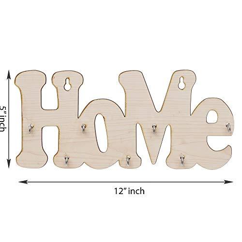 JaipurCrafts"Home" Designer Wooden Key Holder (30.48 cm x 13 cm x 0.4 cm, Beige)- 7 Hooks