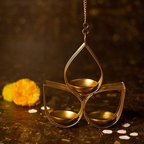Webelkart Tree Beautiful Wall Hanging Gold Tealight Candle Holder (Pack of 1) Metal Wall Sconce with Tealight Candles for Diwali Lighting Home Decoration