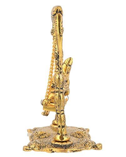 JaipurCrafts Premium Spiritual Lord Ganesha On Jhula Figurine of Lord Ganesh, White Metal Statue,Valuable Collectible feng Shui Gifts- 17 cm