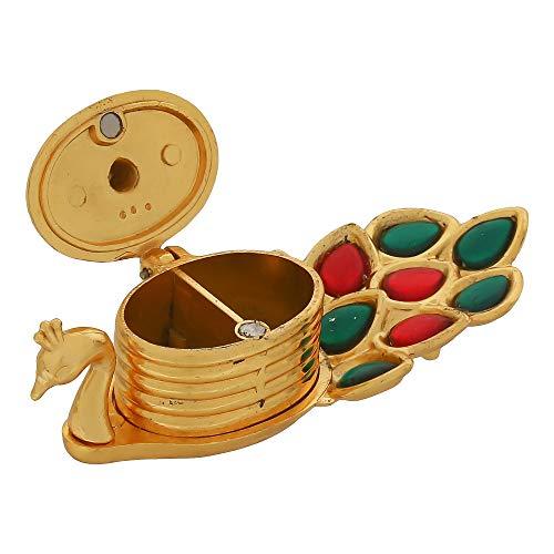 JaipurCrafts Zinc Peacock Chopda Box (Gold_2 Inch X 5 Inch X 2.2 Inch)