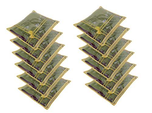 JaipurCrafts 12 Pcs Non Woven Fabric Saree Cover, 1 Saree, Gift Set, Gold