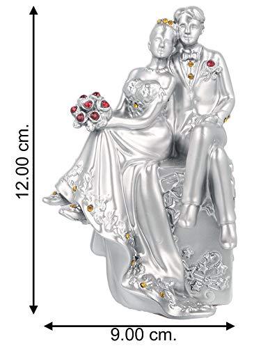 JaipurCrafts Resin Romantic Valentine Love Couple Statue, 12 CM, Silver, 1 Piece