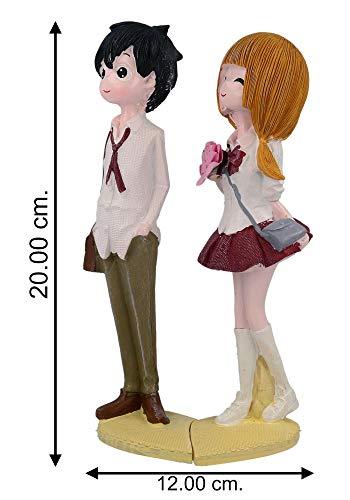 JaipurCrafts Romantic Valentine Love Resin Couple Statue (20 cm; Multicolour)