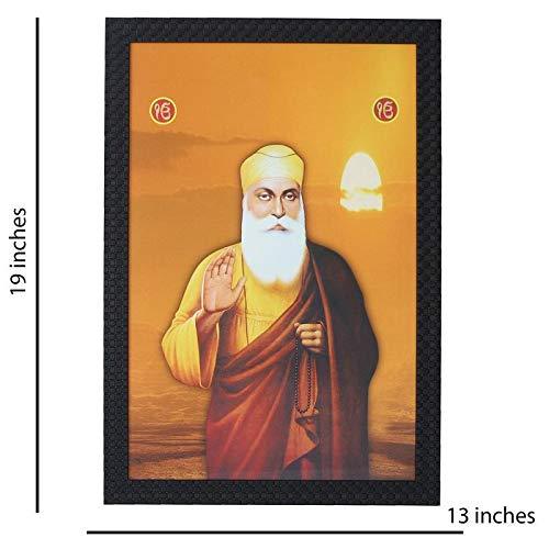 JaipurCrafts Gurunanak Dev Ji Large Framed UV Digital Reprint Painting (Wood, Synthetic, 36 cm x 51 cm)