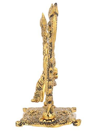 JaipurCrafts Premium Spiritual Metal Radha-Krishna Jhula Idol (18 cm x 18 cm x 9 cm, Golden)