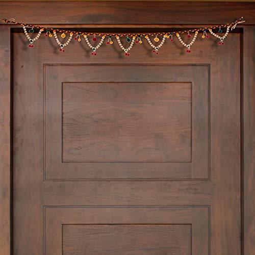Webelkart Pompom and Beads Handmade Door Toran for Door Home Decoration and Diwali Decoration (Multicolored)- 38 Inch