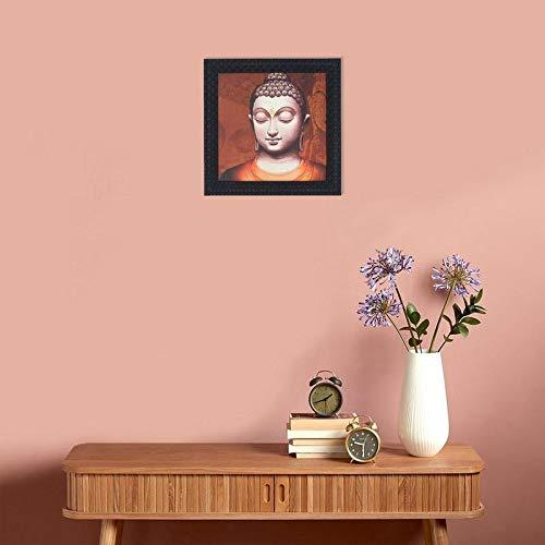 JaipurCrafts Gautam Buddha Framed UV Digital Reprint Painting (Wood, Synthetic, 26 cm x 26 cm)