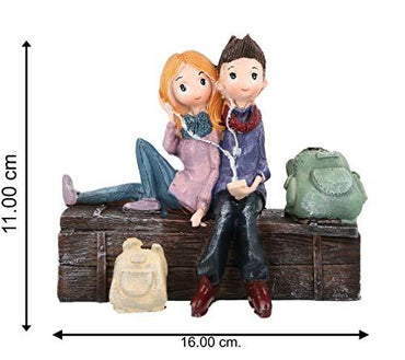 JaipurCrafts Resin Love Couple Sitting On Sofa Statue, 11 CM, Multicolour, 1 Piece