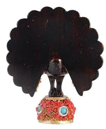 JaipurCrafts Premium Collection Real Stone Fitted Dancing Peacock Showpiece