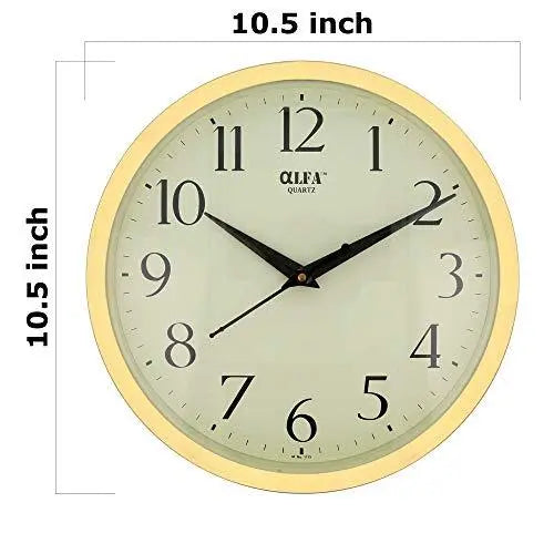 JaipurCrafts WebelKart Plastic Quartz Wall Clock with White Dial and Silver Rim Of Size 32x32x2cm(Gold)