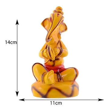 JaipurCrafts Lord Ganesha Playing Instrument Musician Showpiece - 24 cm (Polyresin, Multi Color)| for Gifting| Garden Decor| Diwali Gifts| Living Room Decor