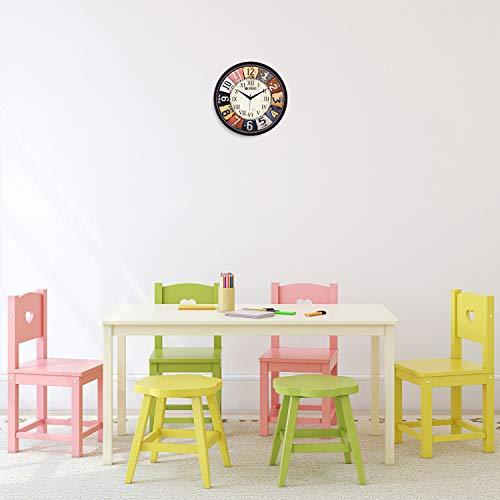 Webelkart Premium 12-inch Wall Clock - Antique Dial (Ajanta Step Movement, Black Colored Frame)
