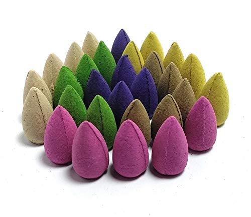 JaipurCrafts Backflow Plant Essential Oil and Fragrant Matrix Incense Cone Set (1 cm x 1 cm x 3)- Pack of 30