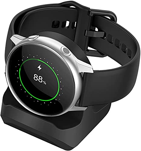 Zitel Charger Stand for Samsung Watch 4, Watch 3, Active 2, Silicone Charging Stand - Black