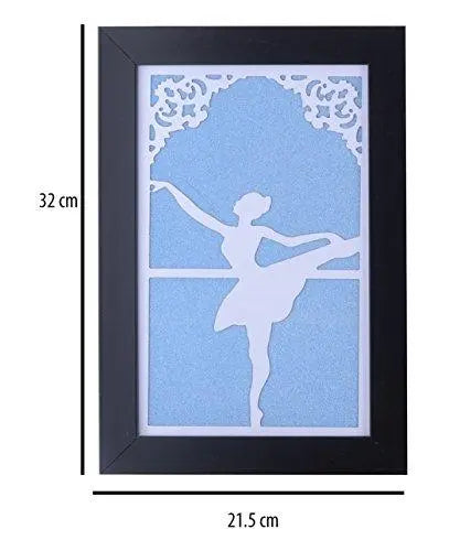JaipurCrafts Beautiful 'Dancing Doll' Designer Wall Art On Laser Cut Wooden Laminates Valentine's Day Gift - Couple in Love (32 cm x 22 cm) Set of 3- Blue