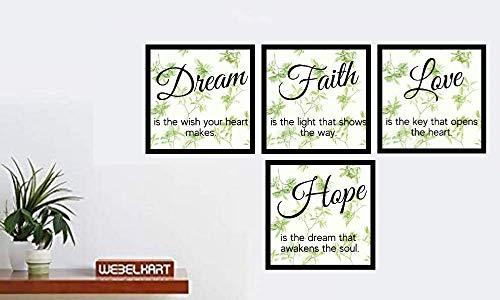 Webelkart Set of 4 Synthetic Motivational/Inspirational Photo Frame for Wall, Office, Study Room Decoration Poster Framed Without Glass, Size - 10 x 10 inch (Multicolour)