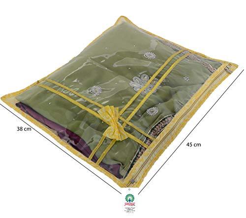 JaipurCrafts 12 Pcs Non Woven Fabric Saree Cover, 1 Saree, Gift Set, Gold