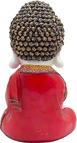 JaipurCrafts Premium Child Monk Showpiece - 20.00 cm (Polyresin, Golden, Red)- for Home Decor| Office Decor| Valentines Day Gifts | Diwali Decor| Vaastu Decor| Fengshui