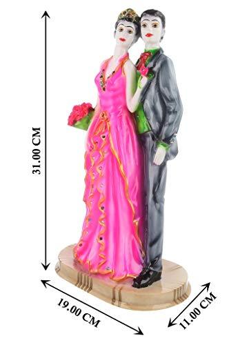 Webelkart Resin Romantic Valentine Love Couple Statue, 31 CM, Multicolour, 1 Piece
