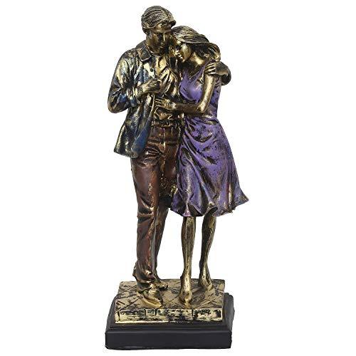 Webelkart Plastic Valentine Love Couple Statue 14 Inches Multicolour, 1 Piece