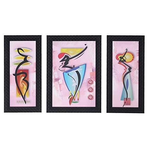 JaipurCrafts Lord Ganesha Set of 3 Large Framed UV Digital Reprint Painting (Wood, Synthetic, 36 cm x 61 cm)