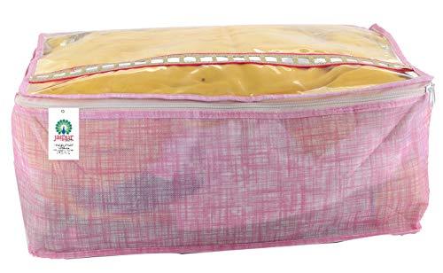 JaipurCrafts 6 Pieces Premium Flower Print Non Woven Saree Cover Set, Purple (45 x 35 x 23 cm)