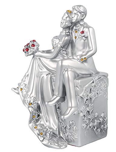 JaipurCrafts Resin Romantic Valentine Love Couple Statue, 12 CM, Silver, 1 Piece