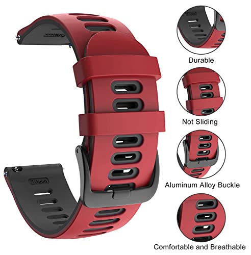 Zitel Band for Garmin Forerunner 245/Music, 645/Music, 165, 55, 158, Vivoactive 5/3, Venu Sq/Venu 2 Plus, 20mm Straps