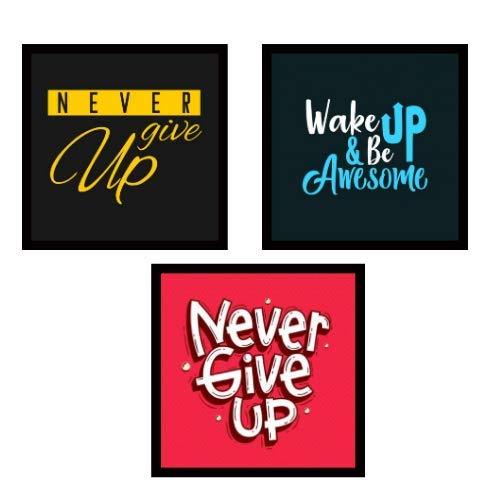 Webelkart Motivational/Funny Quote Photo Framed Poster Without Glass for Wall, Office, Study Room Decoration (Size - 10 x 10 Inch, Design 16), Set of 3