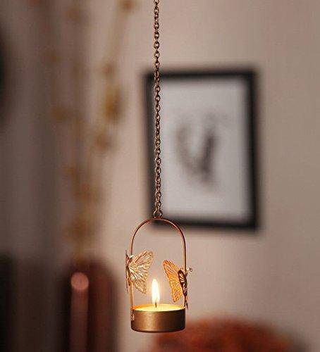 JaipurCrafts Decorative Hanging Butterfly Tealight Candle Holder| Hanging Tea Light Holder| Tealight Holder with Chain| Wall Scones| Diwali Gifts Home Decor Hanging| Sealing Lamp| Set of 4 Multicolor