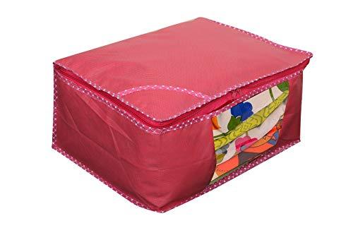 JaipurCrafts 12 Pieces Non Woven Saree Cover Set, Pink (45 x 35 x 22 cm)