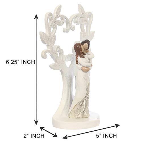 Webelkart Ceramic Cute Romantic Valentine Love Couple Sitting Statue, 16cm, White, 1 Piece