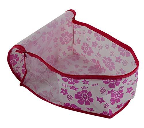 JaipurCrafts 3 Piece Non Woven Flower Print Blouse Cover Set, Pink (39 cm x 27 cm x 20 cm)