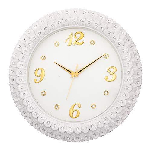 JaipurCrafts Plastic Wall Clock (38 x 34 x 5.08 cm, White)
