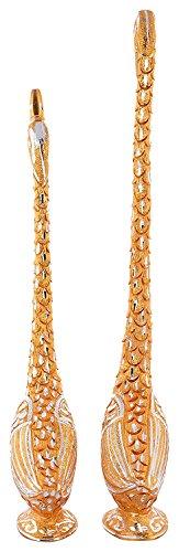 JaipurCrafts Aluminium Pair Of Kissing Duck Showpiece, 19 IN, Golden, 1 Piece