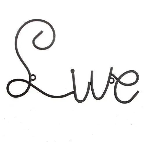 JaipurCrafts Iron Wall Mount Word Sculpture (live : 4 x 7 inch love : 4 x 8 inch laugh 4 x 12 inch, Black)