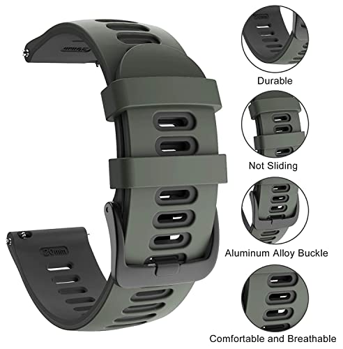 Zitel Band for Garmin Forerunner 245/Music, 645/Music, 165, 55, 158, Vivoactive 5/3, Venu Sq/Venu 2 Plus, 20mm Straps