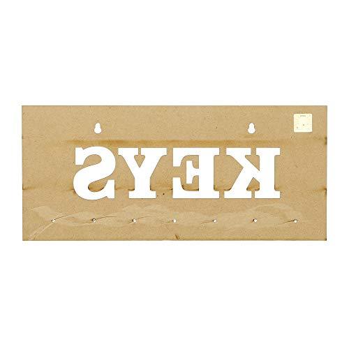 JaipurCrafts Keys Wooden Key Holder (29 cm x 13.5 cm x 0.4 cm, Beige)- 7 Hooks