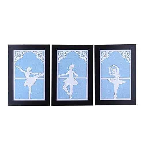 JaipurCrafts Beautiful 'Dancing Doll' Designer Wall Art On Laser Cut Wooden Laminates Valentine's Day Gift - Couple in Love (32 cm x 22 cm) Set of 3- Blue